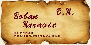 Boban Maravić vizit kartica